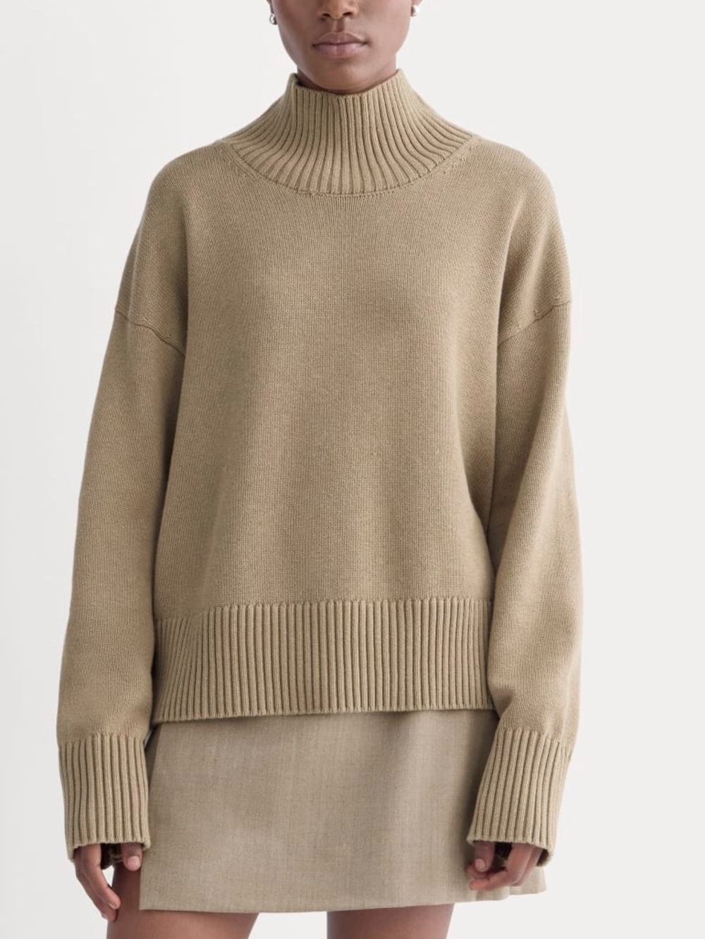Everlane the Cotton Boxy Turtleneck Sweater Size M
